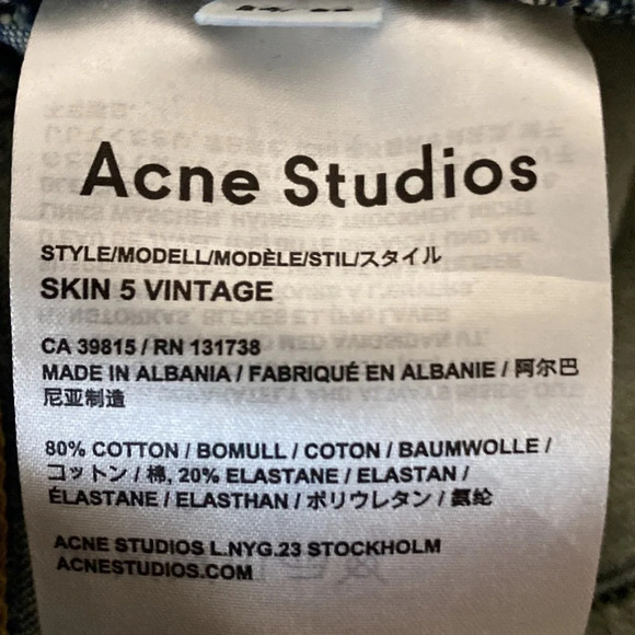Acne Studios Women's Skin 5 Vintage Medium Wash Skinny Denim Jeans Size 24 - Picture 7 of 8